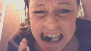 Eating shit in public toilet