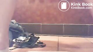 Eating shit in public toilet