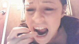 Eating shit in public toilet