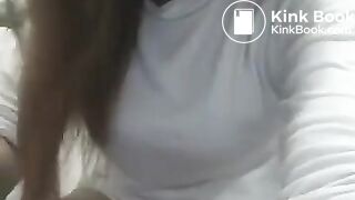 Asian girl Vlogging herself pooping