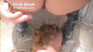 guy being fed a huge load from lady