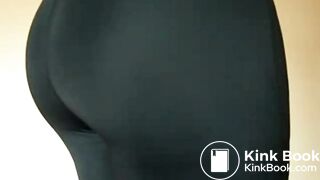 Girl poops her black lycra leggings