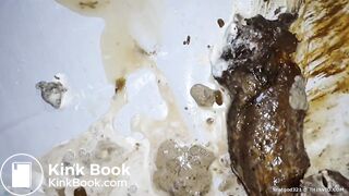 Creamy scat dildo fucking