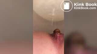 Poop and piss in toilet