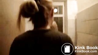 Students eating scat from public toilet