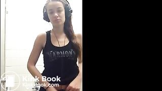 Sexy teen public toilet poop