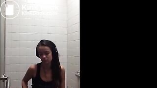 Sexy teen public toilet poop