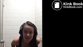 Sexy teen public toilet poop