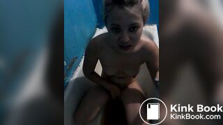 blonde russian slut Katya enema