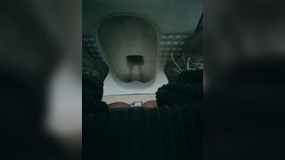 sick girl diarrhea in the toilet