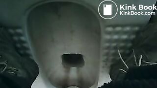 sick girl diarrhea in the toilet