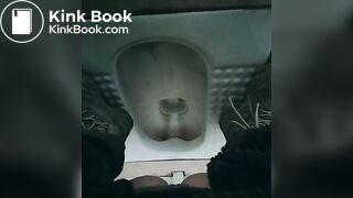 sick girl diarrhea in the toilet