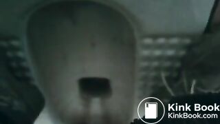 sick girl diarrhea in the toilet