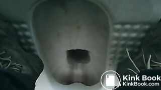 sick girl diarrhea in the toilet