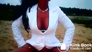 Shit eating on a beach