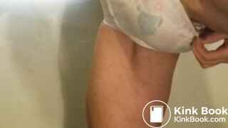 Messing my diaper in a white dress 3