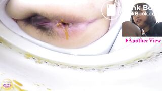 Sexy jap chick in pantyhose toilet diarrhea