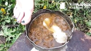 Creative enema outdoors