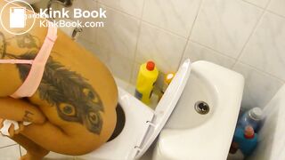 tattooed girl on toilet 8