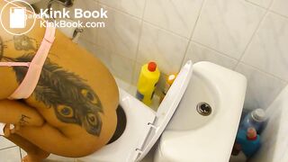 tattooed girl on toilet 8