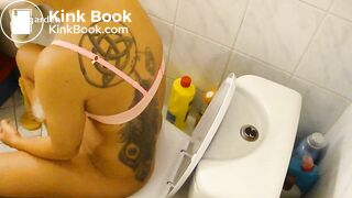tattooed girl on toilet 8