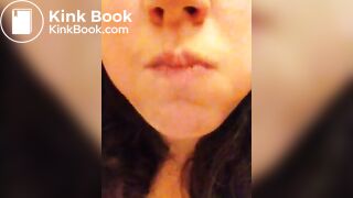 Pig chews and swallows her own shit.