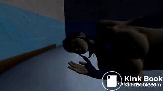 3D girl Pooping toilet Video