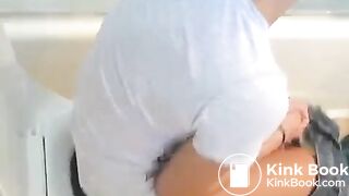 Sexy tanned teen toilet poop - video 3