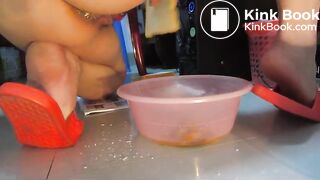 Cute girl Shitting made in china 3