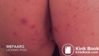 Licking wife poo direct from ass!