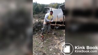 Trucker Takes a Shit Outdoors in Front of Mates