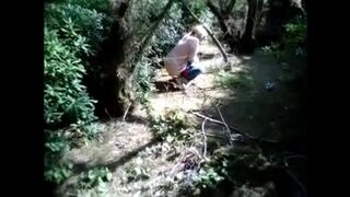 Monique, french granny, is shitting in the country