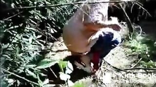 Monique, french granny, is shitting in the country