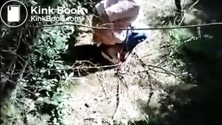 Monique, french granny, is shitting in the country