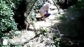 Monique, french granny, is shitting in the country