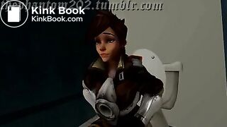 Tracer pooping toilet animation