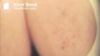 Toilet spycam behind the girl