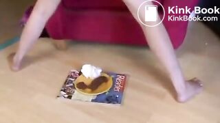 Shitting huge turd close up - video 2