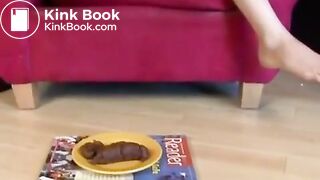 Shitting huge turd close up - video 2