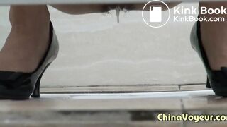 Chinese girl takes a thickest shit