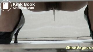 Chinese girl takes a thickest shit