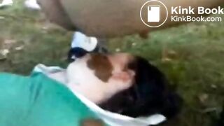 shitting on sleeping girls face in outdoor