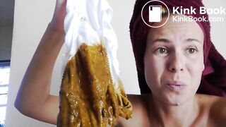 Shit in white panties