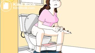 Animated girl on the toilet