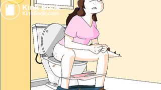 Animated girl on the toilet