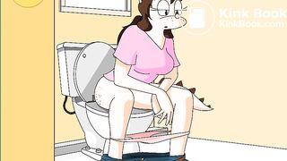 Animated girl on the toilet