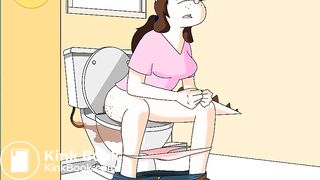 Animated girl on the toilet