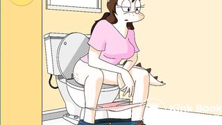 Animated girl on the toilet