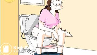 Animated girl on the toilet