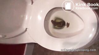 Girl poops on toilet 01